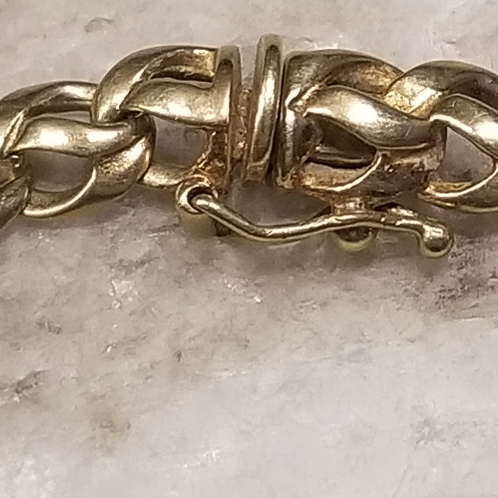 Rare Heavy Vintage Estate Mayors Birks Woven 14k Oval Cabochon Gemstone Bracelet — image 8 of 8